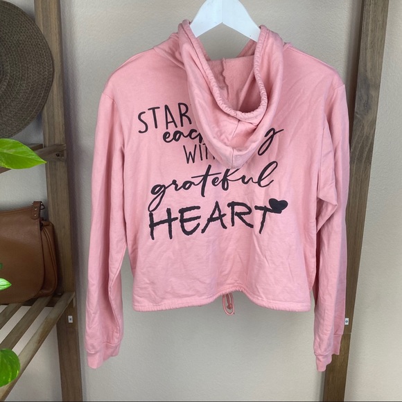 Blessed Pink Crop Drawstring Sweater - Picture 6 of 8